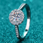 Moissanite 925 Sterling Silver Adjustable Ring