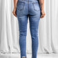 Distressed Raw Hem Skinny Jeans