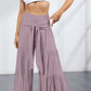 Tie Front Smocked Tiered Culottes