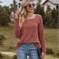 Full Size Ribbed Square Neck Long Sleeve T-Shirt