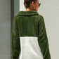 Color Block Drawstring Detail Teddy Sweatshirt