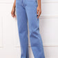 Full Size Raw Hem Wide Leg Jeans