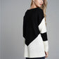 Two-Tone Chevron Pullover Sweater