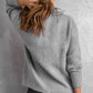 Quarter-Zip Rib-Knit Dropped Shoulder Knit Pullover
