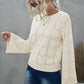 Openwork Flare Sleeve Pullover Sweater