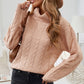 Cable-Knit Dropped Shoulder Turtleneck Knitted Sweater