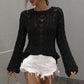 Openwork Dropped Shoulder Knit Top