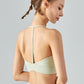 Ribbed Halter Neck Open Back Cropped Sports Cami