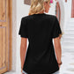 Ruched V-Neck Short Sleeve Tee