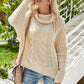 Cable-Knit Openwork Turtleneck Sweater