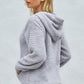 Drawstring Sherpa Hoodie with Pocket