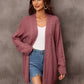 Warm Fall Mixed Knit Open Front Longline Cardigan