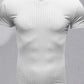 Ribbed V-Neck Short Sleeve Tee