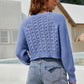 Button Front Raglan Sleeve Cropped Cardigan