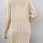 Cable-Knit Button Down Longline Cardigan with Pockets