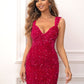 Sequin Ruched Sweetheart Neck Bodycon Dress