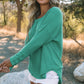 Seam Detail Curved Hem Long Sleeve Top