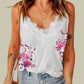 Floral Lace Trim Adjustable Strap Cami