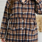 Plus Size Plaid Buttoned Collared Shacket