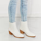 MMShoes Love the Journey Stacked Heel Chelsea Boot in White
