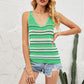 Striped Ribbed Trim Knit Tank