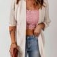 Ribbed Open Front Knit Cardigan