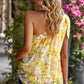 Printed One-Shoulder Tiered Top
