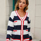 Striped Button Down Cardigan