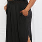Zenana It's My Time Full Size Side Scoop Scrunch Skirt in Black