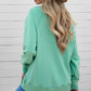 Round Neck Raglan Sleeve Exposed Seam Sweatshirt