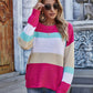 Striped Chunky Knit Long Sleeve Sweater