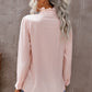 Eyelet Ruffles Button Crinkled Shirt