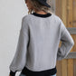 Contrast Trim Drop Shoulder Pullover Sweater