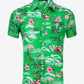 Tropical Print Button-Up Beach Shirt