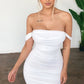 Off-Shoulder Backless Ruched Mini Dress