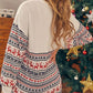 Christmas Fair Isle Curved Hem Top