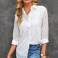 Curved Hem Button-Up Long Sleeve Shirt