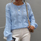 Cable-Knit Openwork Round Neck Sweater