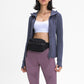 Zip Up Drawstring Detail Hooded Sports Jacket