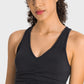 Gathered Detail Halter Neck Sports Bra