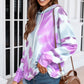 Dropped Sleeve Tie-dye Hoodie with Drawstring
