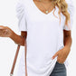 V-Neck Puff Sleeve Tee