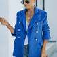 Double-Breasted Seam Detail Lapel Collar Blazer