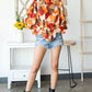 Printed Flounce Sleeve Buttoned Blouse