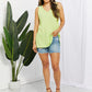 Blumin Apparel Chance of Sun Full Size Ribbed V-Neck Tank in Green