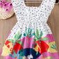 Girls Printed Ruffled Dress