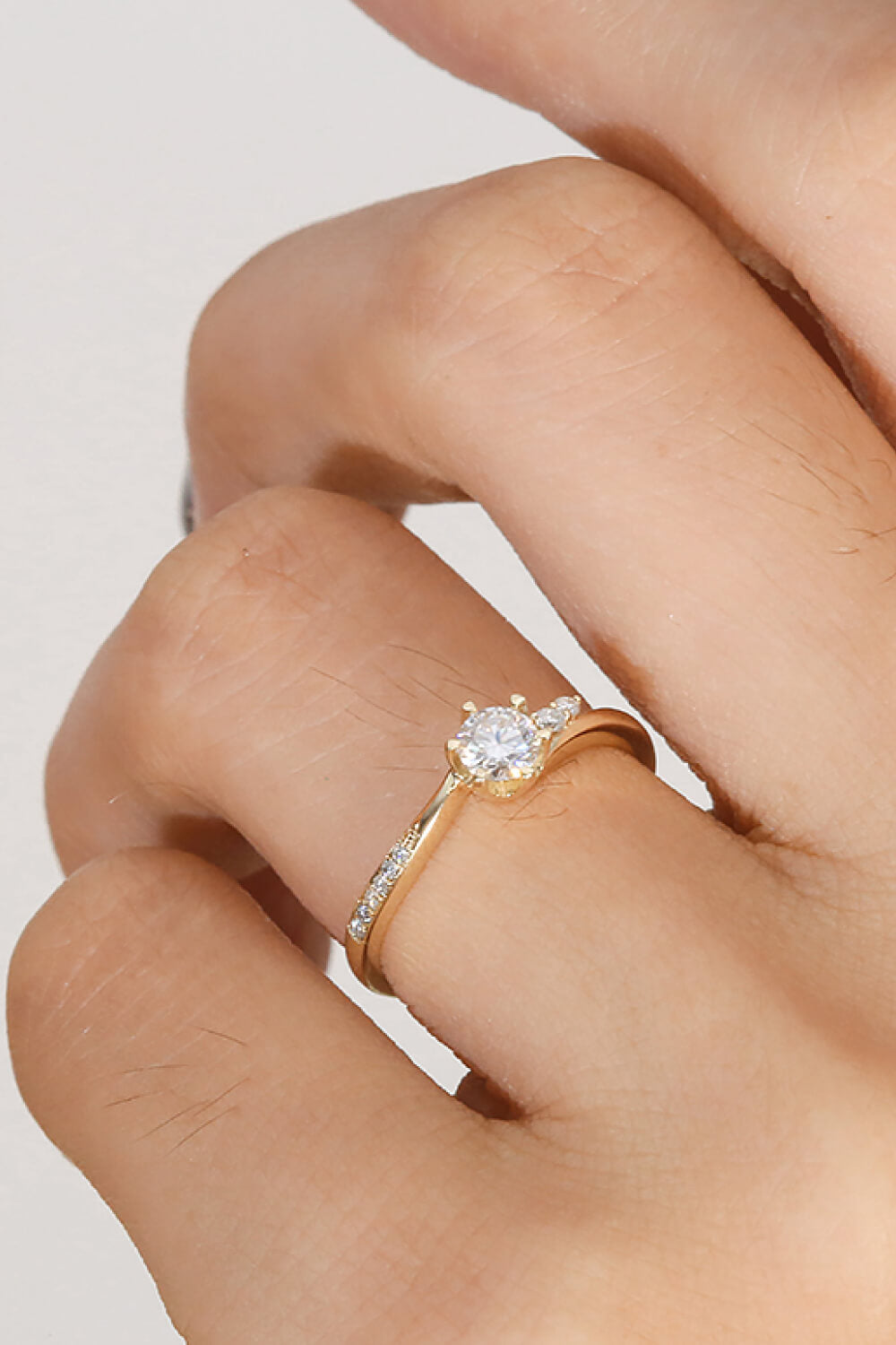 18K Gold 0.5 Carat Lab-Grown Diamond 6-Prong Ring