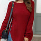 Round Neck Ribbed Knit Top