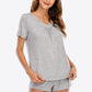 Gathered Detail V-Neck Top and Shorts Lounge Set
