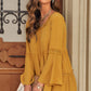 Crochet  Three-Quarter Flared Sleeve Blouse
